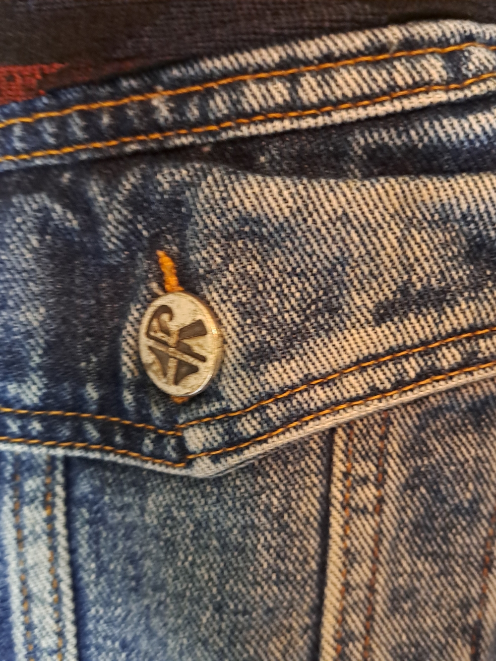 Levi’s Vintage XL Denim Trucker Jacket Southwestern Aztec Fabric Panels 70598 - Picture 11 of 14